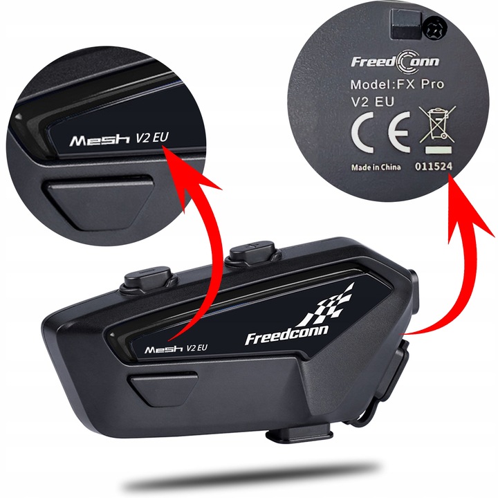 INTERKOM PARA MOTOCICLETA FREEDCONN FX PRO V2 EUROPA MESH 6 PERSONAS DZWIEK HI-RES J. PL 