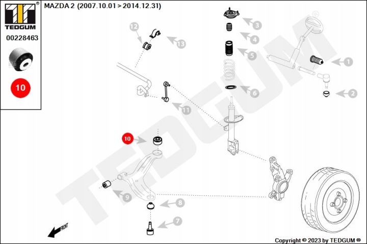 MANCHON BRAS DE SUSPENSION /P/FIESTA 08- /DOL/TYL/ 452 576