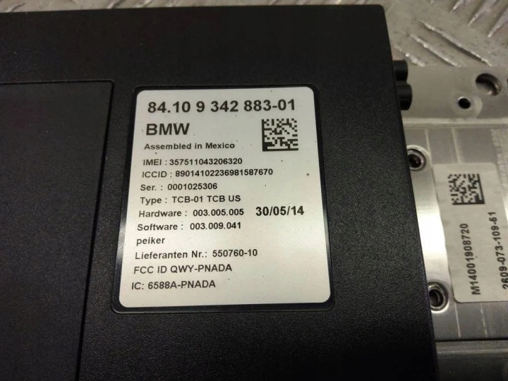 MODULE BLUETOTH BMW X3 (F25) 9342883 3.0L GASOLINE 225KW 2015