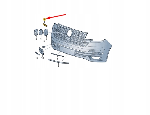 VW MULTIVAN T6 RADIATOR GRILLE '4 MOTION″ INSCRIPTION 7LA853948BMGM