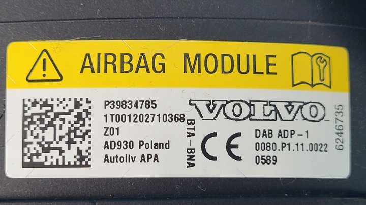 VOLVO XC90 II 20R 2.0D COUSSIN SÉCURITÉ AIRBAG CONDUCTEUR 39834785