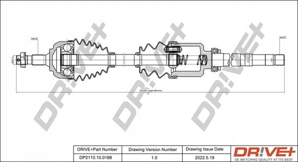 DR!VE+ DP2110.10.0188 SHAFT DRIVING photo 2 - milautoparts-fr.ukrlive.com