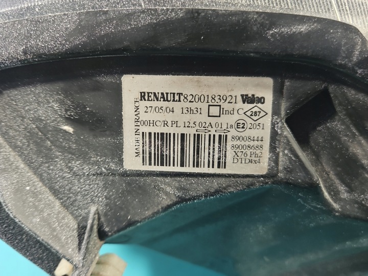 PROJECTEUR DROIT PHARE AVANT RENAULT KANGOO I 03-08 EUROPE