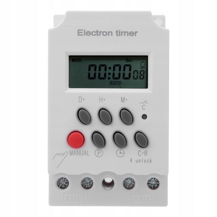 PROGRAMMEUR CZASOWY COMMUTATEUR INTERRUPTEUR MINUTERIE LCD 220VAC 30A