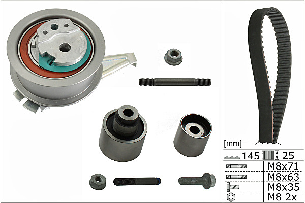 KIT DISTRIBUTION VW 1,6TDI 2,0TDI 12- INA KIT NIEZBEDNIK CONDUCTEUR #1