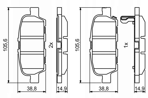 ZAPATAS DE FRENAPARA PARTE TRASERA BOSCH PARA INFINITI QX60 3.5 