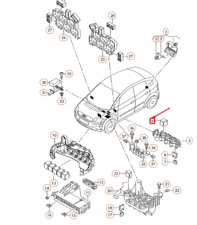 RELAIS ZAMKNIECIA KONTAKTU AUDI A4 ORIGINAL 8A0951253