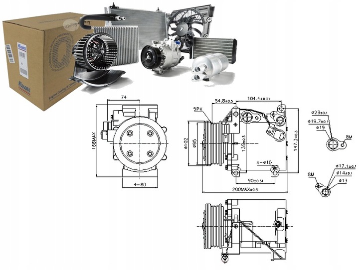 89227 NISSENS COMPRESOR DE ACONDICIONADOR MITSUBISHI GALANT M 