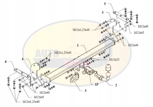 BARRA DE REMOLQUE GANCHO DE REMOLQUE + MÓDULO NISSAN NAVARA 2010-2016 