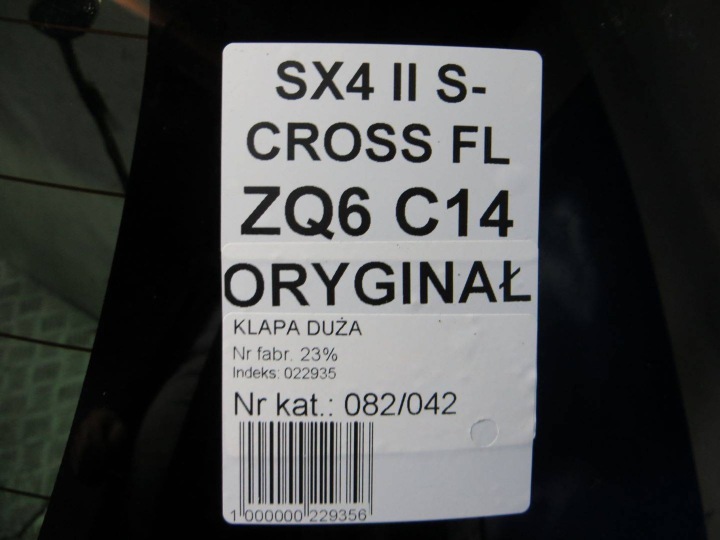 SUZUKI SX4 S-CROSS LIFT COUVERCLES DE COFFRE COUVERCLES DE COFFRE ZQ6 16-