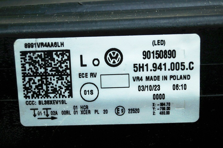 PHARE GAUCHE AVANT VW GOLF VIII 5H1 COMPLET LED EUROPE