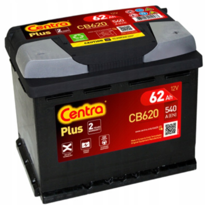 BATTERY CENTRA PLUS 62AH 540A 12V P+ CB620 PRODUCTION 2023 