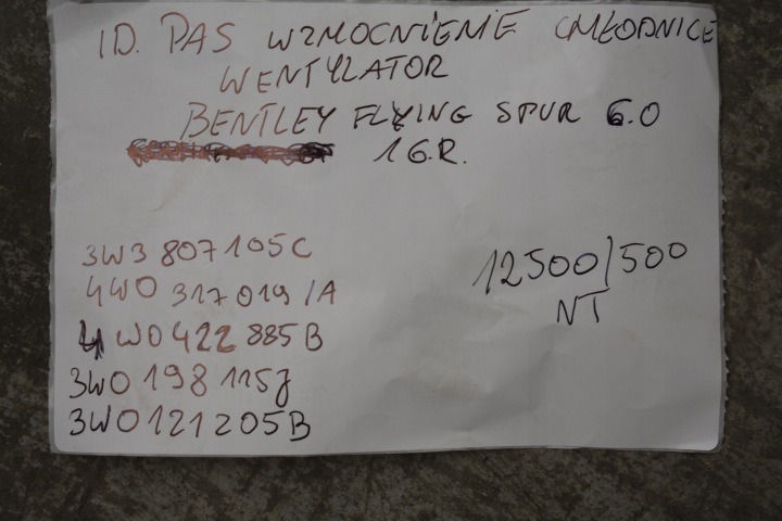 PARFAIT COURROIE RENFORCEMENT RADIATEURS VENTILATEUR BENTLEY FLYING PIGNON 6.0 16R. 1