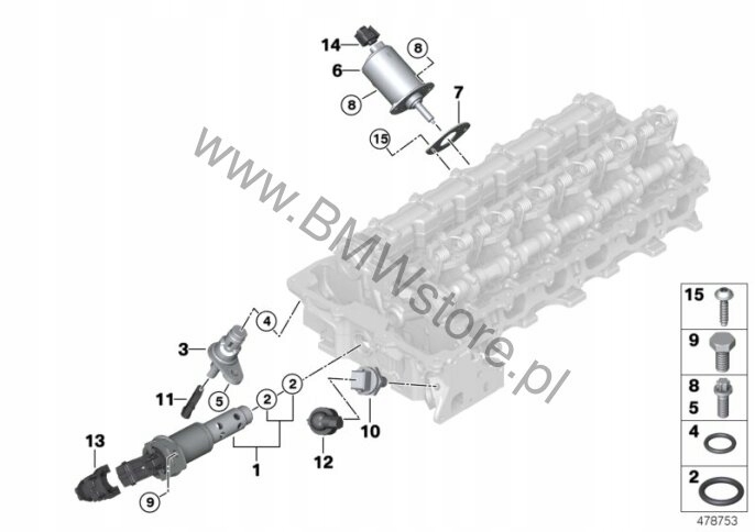 BMW E60 E63 E70 E90 E93 3.0I N52 GUIDE SERVOMOTEUR PHASE DISTRIBUTION 7548388
