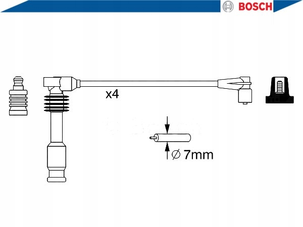 KIT FILS D'ALLUMAGE 0 986 357 237 BOSCH CONDUITES DE DÉRIVATION ALLUMAGE KIT