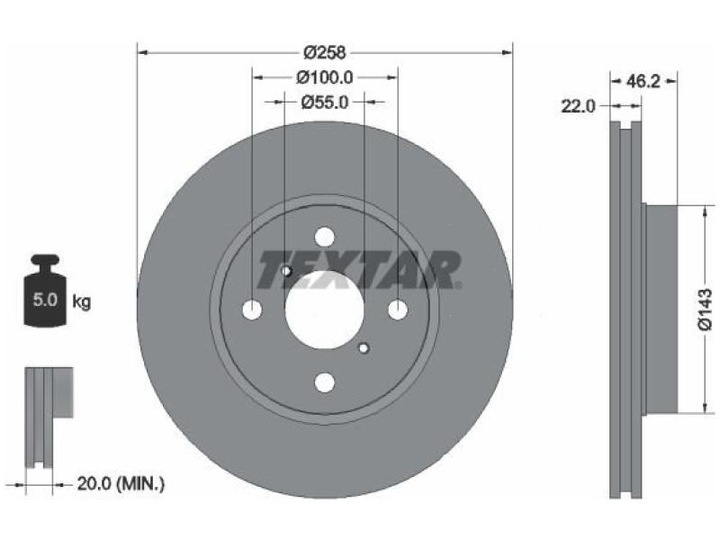 DISCOS PARTE DELANTERA TOYOTA YARIS VIOS 1.5 06-13 YARIS 1.0-1.5 05-14 