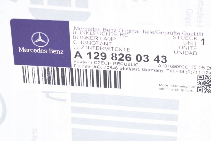 MERCEDES-BENZ SL R129 AVANT DROIT CLIGNOTANT NEUF ORIGINAL A1298260