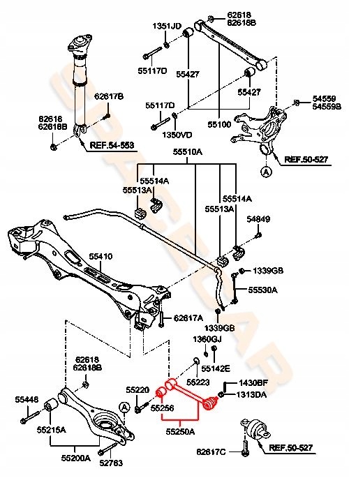 VARILLA BARRA PARTE TRASERA LADO TRANSVERSAL HYUNDAI ELANTRA I30 KIA CARENS CEED ED RONDO 