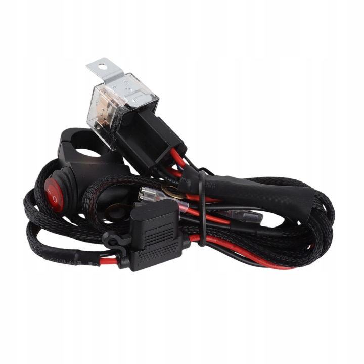KIT OKABLOWANIA VERS ÉCLAIRAGE MOTOCYCLETTE AVEC PRZEKAZNIKIEM 16AWG 40A 9W