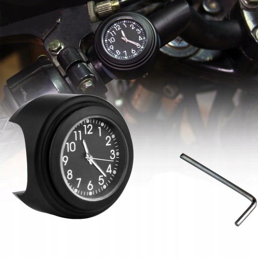 CLOCK FOR MOTORCYCLE CLOCK ON STEERING WHEEL BLACK 