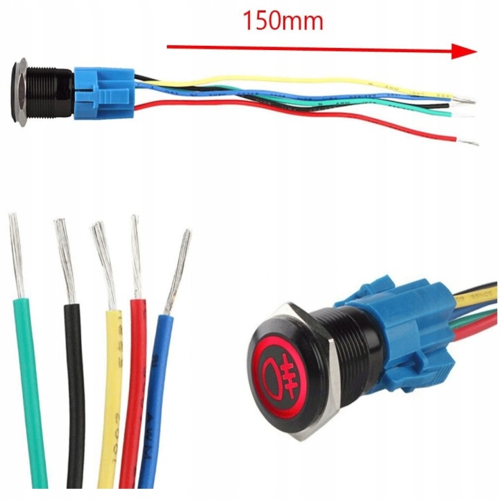 COMMUTATEUR AVANT FEUX ANTIBUÉE LED UNIVERSEL BISTABILNY 16MM