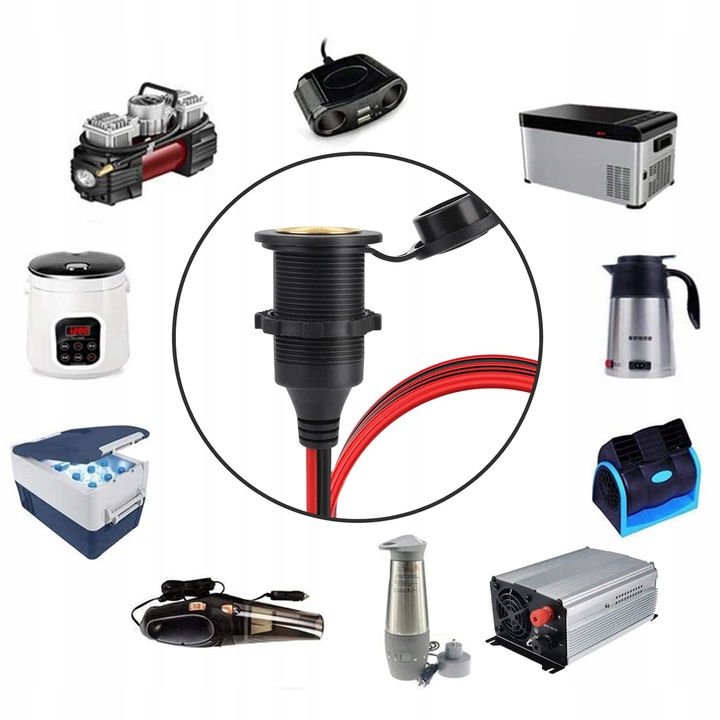 UNIVERSEL PRISE 12V/24V – 20A, CUIVRE FIL 2.5MM², AVEC COUVERCLE IP65