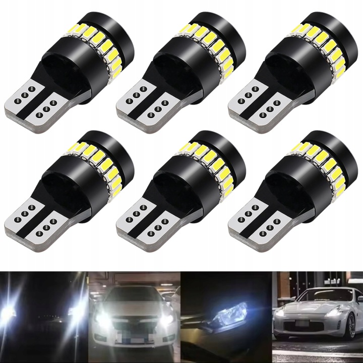 W5W T10 LED24 AMPOULE LED POSTOJOWKA STATIONNEMENT BLANCHE 6000K AMPOULES 6 PCS