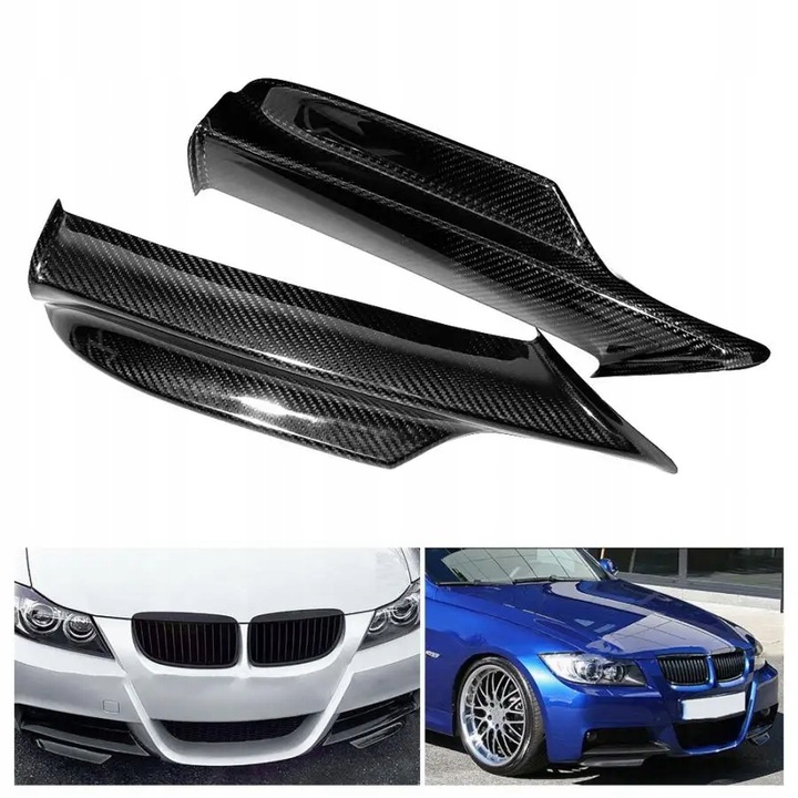 FLAPSY BRIDA DE PARAGOLPES BMW E90 E91 M PAQUETE SPOILER PARTE DELANTERA CARBÓN 