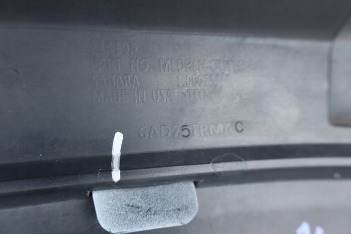 MOULURE GARDE-BOUE PASSAGE DE ROUE ARRIÈRE ARRIÈRE GAUCHE JEEP WRANGLER IV JL 6AD75TRMAC 2017-