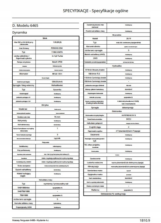INSTRUCTION RÉPARATION MASSEY FERGUSON MF 6445, 6455, 6460, 6465, 6470 PL
