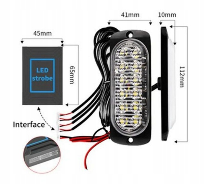 FEUX D'AVERTISSEMENT LED 12V REMORQUE AIDE ROUTIÈRE BARRE LED STROBOSCOPE TÉLÉCOMMANDE