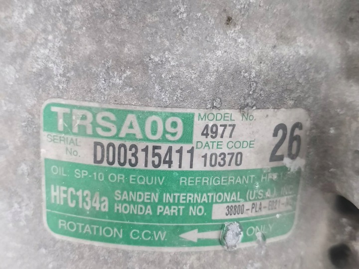 POMPE COMPRESSEUR DE CLIMATISATION CIVIC VII RESTYLAGE D00315411 38800-PLA-E021-M2