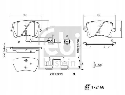 PLAQUETTES FREIN ARRIÈRE AUDI Q3 2.5 05.13-10.1 KIT NIEZBEDNIK CONDUCTEUR #1