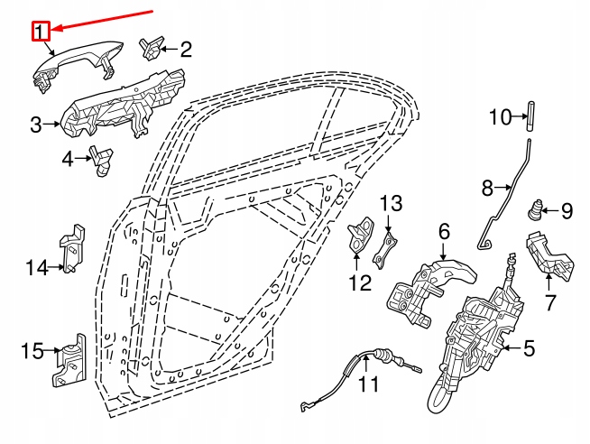 MERCEDES-BENZ C W205 RIGHT DOOR EXTERIOR HANDLE A09976056019799