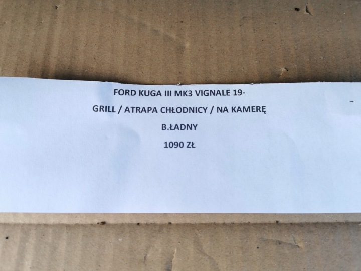 FORD KUGA III MK3 VIGNALE 19- GRILLE CALANDRE RADIATEUR SUR CAMÉRA B.LADNY