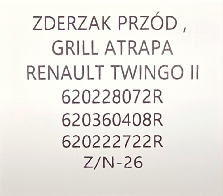 NEUF ORIGINAL PARE-CHOCS AVANT RENAULT TWINGO II 2 LIFT 2012-2014 620222722R