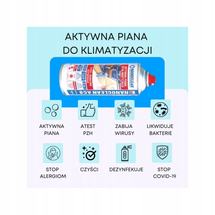 AKTYWNA PIANA VERS CLIMATISATION ODGRZYBIACZ NANOCLEAN DEZYNFEKCJA AC8 400 ML
