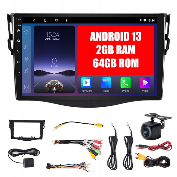 RADIO 2 DIN ANDROID 13 TOYOTA RAV4 2006-2012 ANDROID AUTO CARPLAY 2GB/64GB 