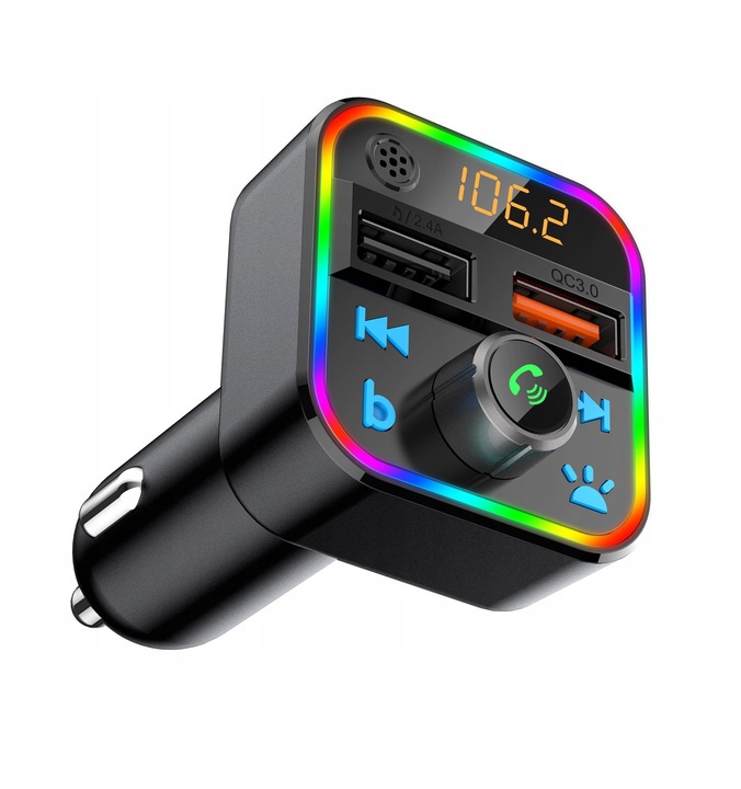 TRANSMISOR FM BLOW DISPOSITIVO DE CARGA USB QC RGB BLUETOOTH 