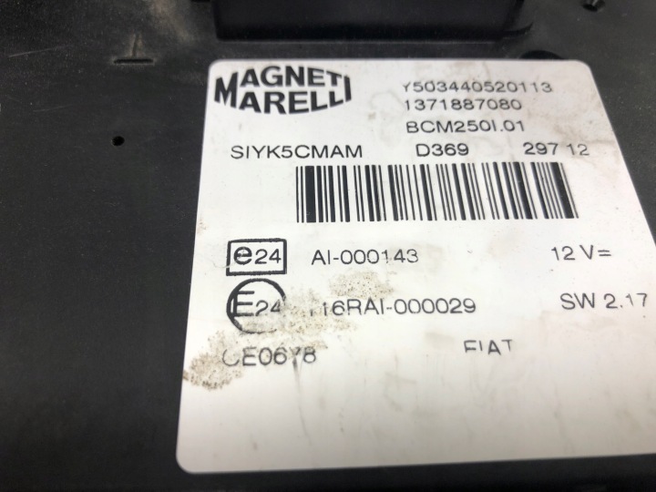 BCM MODULE 1371887080 FIAT DUCATO III JUMPER BOXER PEUGEOT BOXER EUROPE BIELLES