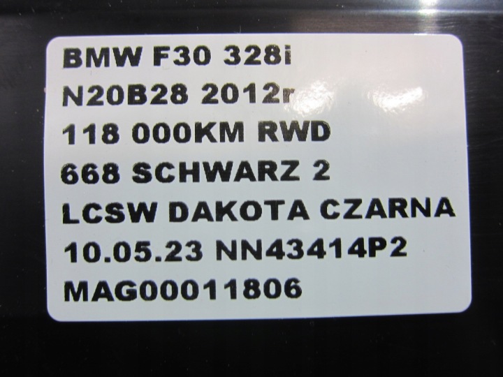 BMW F30 GLISSIÈRE PARE-CHOCS MODULE FERMETURE 51127256921