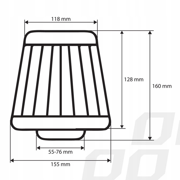 CROMADO CROMO GRANDE FILTRO TIPO DEPORTIVO DRENADOR CONO DO AUTO + 3 ADAPTADORES 