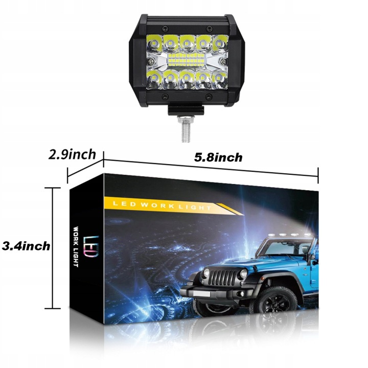 KIT 2 CV PUISSANT PHARE TRAVAILLÉ 480W LED ANTIBUÉE PHARES ANTIBROUILLARD 12V