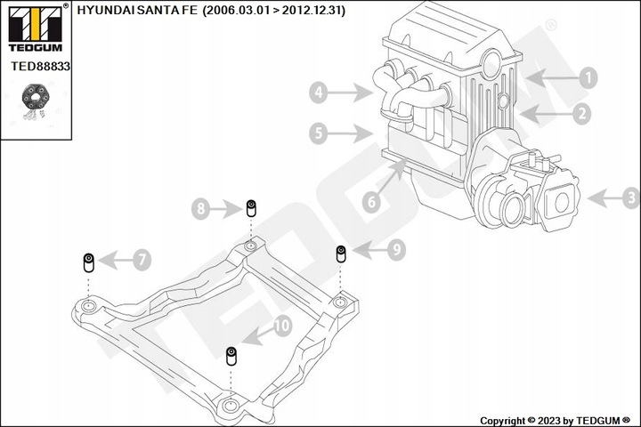 MUÑÓN ELAST. DE EJE HYUNDAI IX35- IX55- SANTA FE 06- KPL. ZE SRUBAMI 