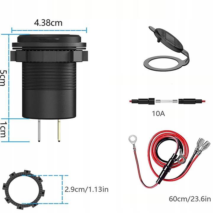 RANURA DE AUTOMÓVIL DISPOSITIVO DE CARGA USB 12V 24V PD QC3.0 