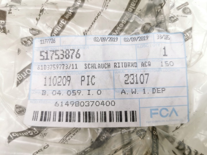 FIL RÉCHAUFFEURS FIAT DOBLO LINEA DOBLO OE 51753876