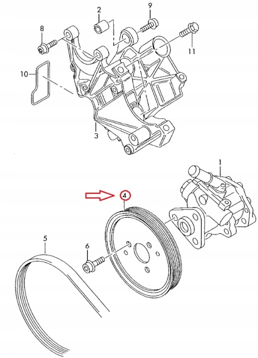 AUDI Q7 4M KOLO POULIE POMPES AMPLIFICATEUR CAOUTCHOUC 059145255G ORIGINE