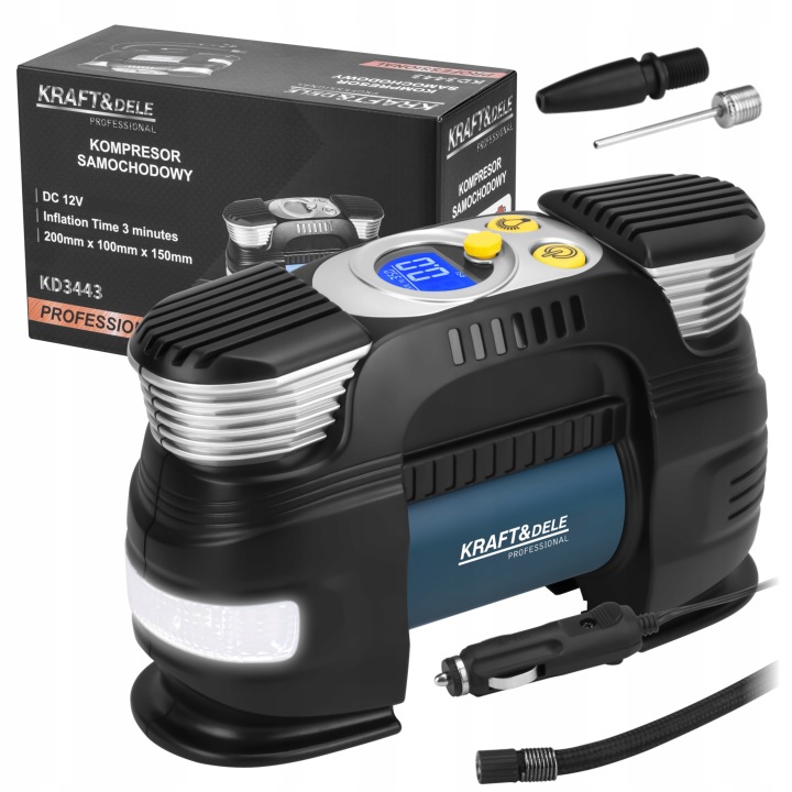 COMPRESSEUR AUTOMOBILE 7BAR 100 PSI 250W 12V TUYAU AÉRIEN COMPRESSEUR LED