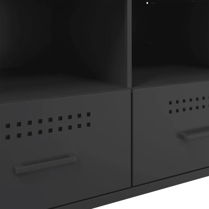 VIDAXL SZAFKI RTV, 2 PCS NOIR 68X39X50,5 CM, ACIER