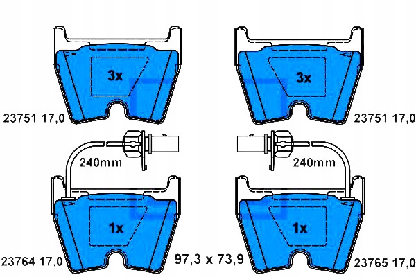 ATE ZAPATAS DE FRENADO LAMBORGHINI GALLARDO VW PHAET 